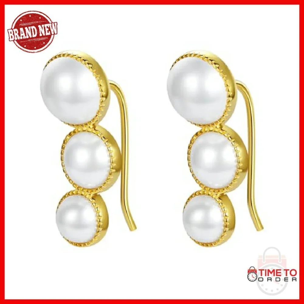 925 Sterling Silver Bow Stud Earrings with Freshwater Pearl